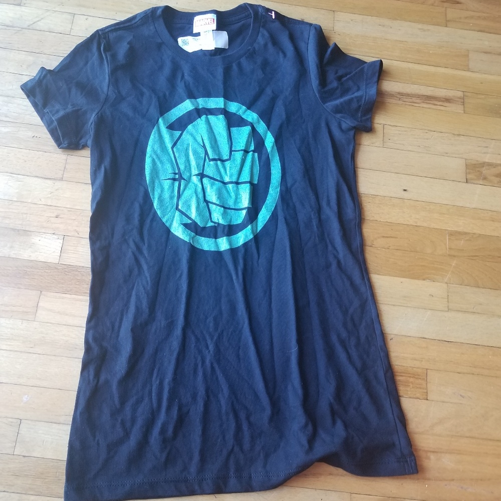 Marvel women's hulk logo black t-shirt size small